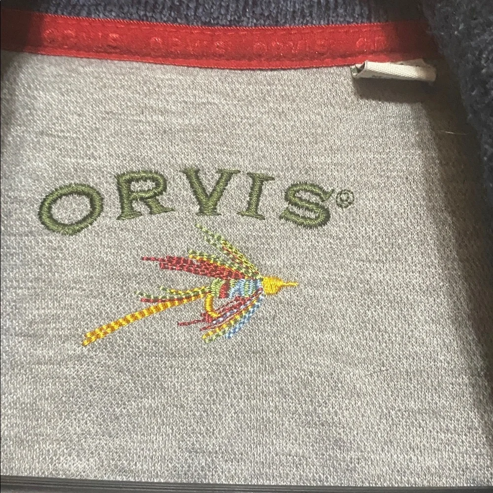 Orvis Blue Heather Zip Fleece Vest Size M
